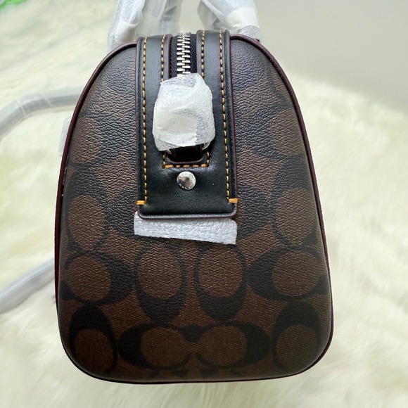 Coach | Leo Signature Rowan Satchel Leather Top Handle Bag in Leopard Print - Picture 10 of 16